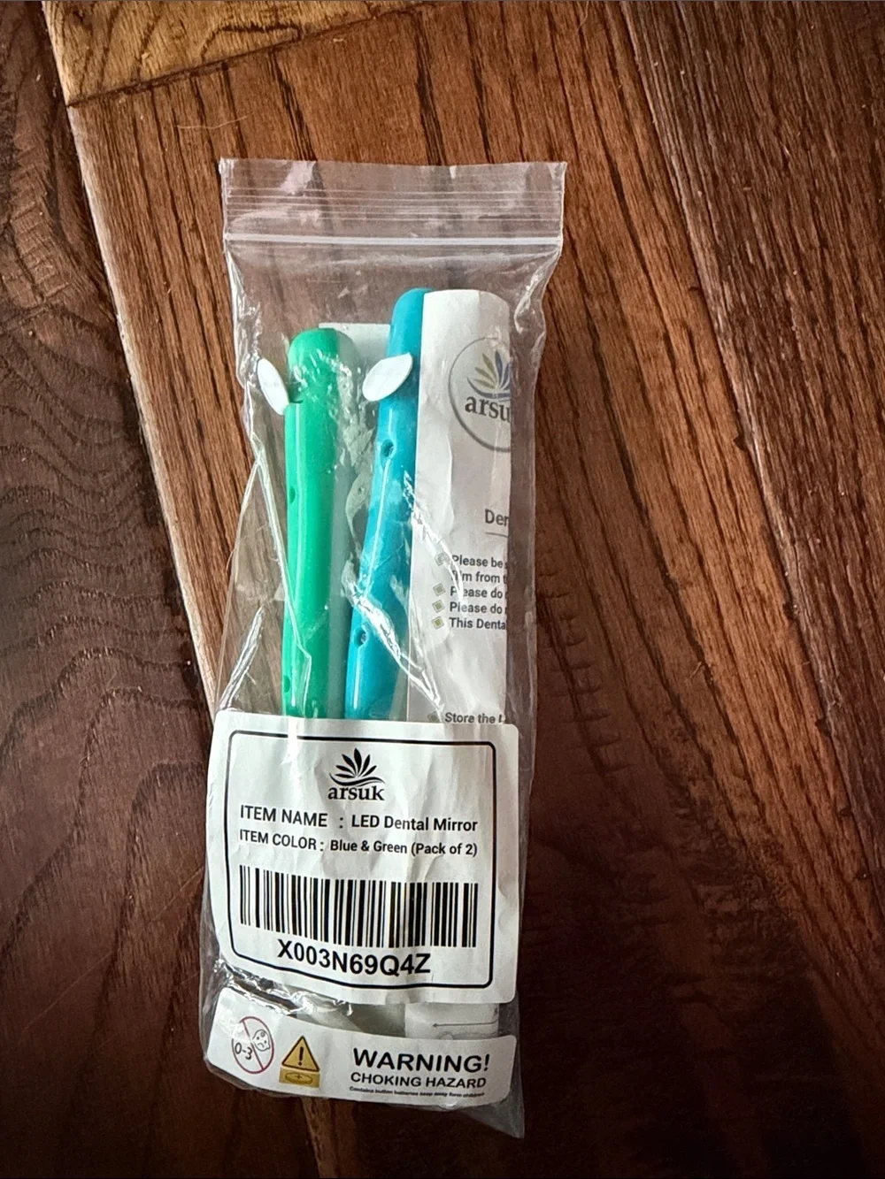 LED Dental Mirror Set - Blue & Green